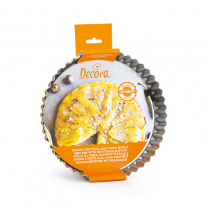 Cake Tray with scalloped edges and removable base, Ø 25 x H 3.5 cm, Non-stick steel - Img 2