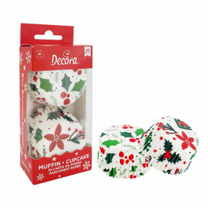 Chese L Hartie Model Craciun Ilex, Ø 5 x H 3.2 cm, 36 buc - Img 1