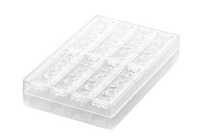Chocolate Bars 12 x 2.5 x H 1.6 cm - Polycarbonate mould Virgula, 8 cavities (CH009) - Img 2