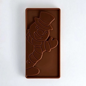 Chocolate bars 15.4 x 7.7 x H 0.9 cm - Snowman polycarbonate mould, 3 cavities, 100 gr