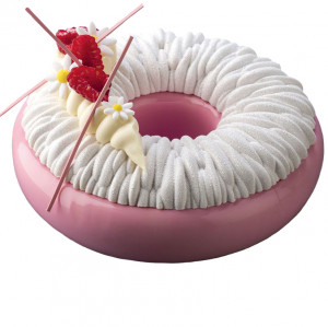Corolla 3D szilikon tortaforma, készlet felső rész + alap, Ø 18 x h 4 cm külső
