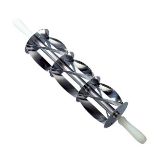 Cutit Inox Croissant, 3 Randuri Taiere, Dimensiuni Triunghiuri Baza 18 x H 20 cm