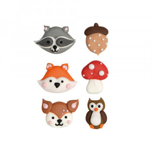 Decor Sugar - Forest Animals R 3.5 and 4 cm, 6 patterns, 6 pcs - Img 2