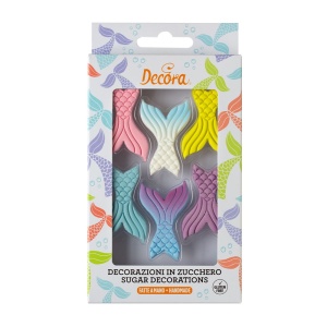 Decor Sugar - Mermaid Tails Ø 3.5 cm, 6 pieces - Img 1