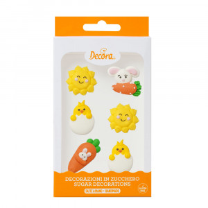 Decor Sugar - Paszta figura 3 - 4 cm, 4 minta, 6 db