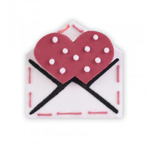 Decor Sugar - Subjects Love - Heart, envelope, Cupid 4 cm, 60 pieces - Img 1