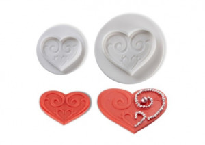 Decorated Heart - Plastic Cutters with Extractor Ø 4 - 6 cm, Set 2 pcs - Img 3