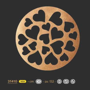 Edible Golden Decorations for Food Decoration, 1 Mould, Ø 3-4 cm, Heart Model, 132 pcs - Img 3