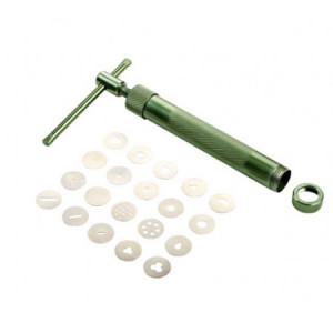 Fém extruder cukormassza dekorációkhoz, 20 rozsdamentes acél szálakkal, L 16,5 cm - Img 1
