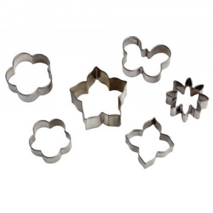 Flori, Fluturi - MiniDecupatoare Inox Ø 2.2 - 3.5 cm, Set 6 Buc