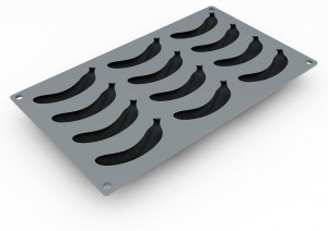Forma Silicon Gourmand Banane 9 x 4.05 x H 2.5 cm, 12 cavitati - Img 2