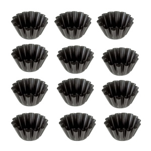 Forme Coacere Briose Margini Festonate, Ø 5 x H 1.6 cm, Otel Antiaderent, Set 12 buc - Img 2