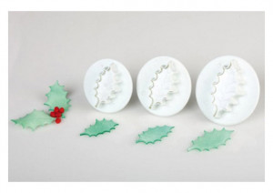 Frunze Ilex 1 Petala - Decupatoare Plastic cu Extractor Ø 2, 3 si 3.5 cm, Set 3 Buc - Img 4