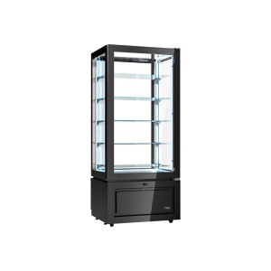 Függőleges hűtővitrin, +14/+16 °C, 80,5x64,5x184cm, Luxor Black, modell KC8A
