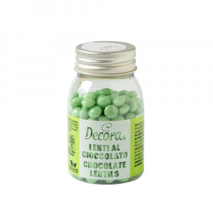Green Chocolate Flattened Pearls Ø 10 mm, 80 gr - Img 1