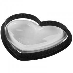 Heart Tart Set 20.5 x 19 x H 2 cm, 1 Microperforated Tin + Silicon Tin 460 ml - Img 3