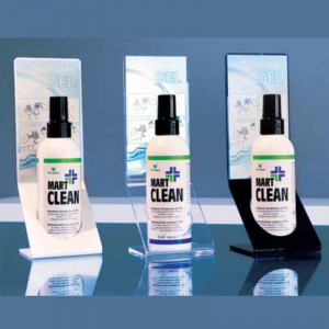 Hol Holder for Sanitising Bottle Ø 5.2 cm, Black Plexiglas, 8 x 8 x H23 cm - Img 2