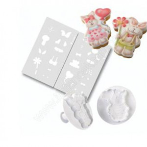 *Iepurasi - Cutters with Extractor and Decorating Sandblones, Set 4 pcs - Img 1
