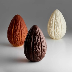 Kakaó gyümölcs 3D Ø 14 x H 20,5 cm, készlet Matrite műanyag 2 db Csokoládé - Img 3