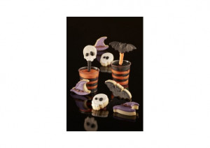 Keksz vagy Halloween dekoráció - Műanyag kivágó Ø 3 - 5,5 cm, 3 db-os készlet, kivágószárral, Ø 3-5,5 cm - Img 2
