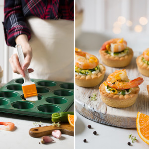 Muffin tálca - 12 üreg Ø 8 x H 2,9 cm, tapadásmentes fém, Ø 8 x H 2,9 cm, tapadásmentes fém - Img 3