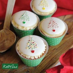Mulaj Silicon Craciun - Decor Rotund / Top Cupcake cu Brad Ø 7 cm - Img 3
