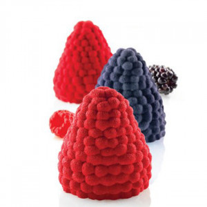 Mura/Zmeura 3D, Ø6.5xH6.7cm - Силиконова форма Единична порция, 5 кухини - Img 1