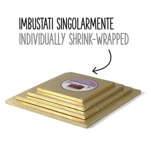 Négyzet alakú arany tortalap, 25 x 25 x H 1,2 cm - Img 3