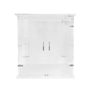 Neutra Bench Showcase with 2 Display Shelves, Plexiglas Transparent/Black, 67 x 40 x H 53 cm