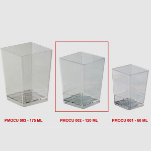 Pahare Reutilizabile Cube 120 ml, 5 x 5 x H 7 cm, Set 100 Buc - Img 2