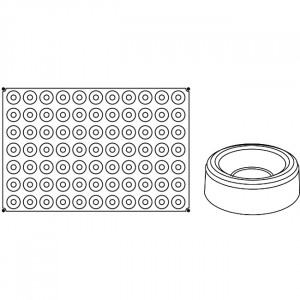 Pavoflex forma 60x40cm Savarin Kerek Savarin Ø4xh1.3cm, 77 üreg, 13 ml - Img 2