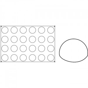 Pavoflex mould 60x40cm Semispheres Ø7xh4cm, 24 cavities, 120 ml - Img 2