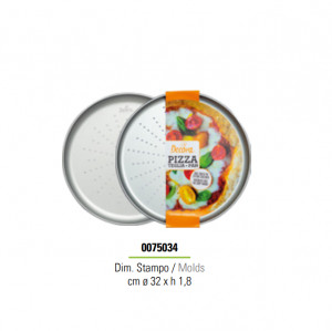 Pizza Tray Ø 32 x H 1.8 cm, Anodised Aluminium - Img 1