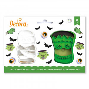 Plastic Halloween Cut-outs - Mummy and Monster R 8 x H 2.2 cm, 2 pieces - Img 1