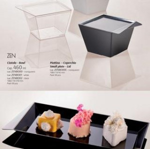 Plastic Presentation Trays, Rectangular White, 24.5 x 11 x H 1.8 cm, Set 50 pcs - Img 2