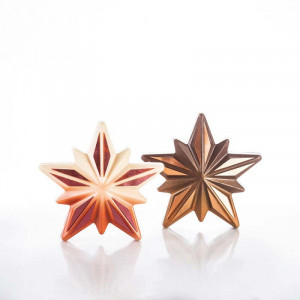 Polaris Christmas Star 3D 17.2 x 16. 4 x H 7.5 cm, Plastic Mat Mat Set 2 Subjects Chocolate