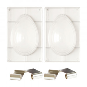 Polikarbonát csokoládétojás forma Slurp, 1 üreg, 20,5 x 13,5 x H 7,5 cm, 2 darabos készlet - Img 2