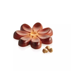 Polikarbonát forma Aurora Flower, Ø 11 x H 1,7 cm, 17,5 x 27,5 cm, 2 üreg (CH049), 85 ml