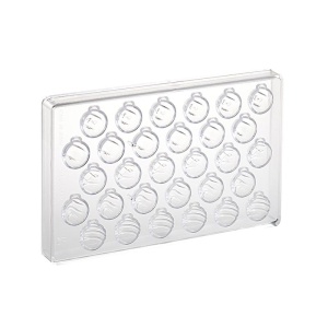 Polikarbonát forma Polikarbonát gömbök 30 csokoládé praliné, 3 x 2,6 x H 1,65 cm, 7 gr - Img 2