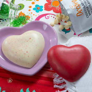 Polycarbonate Chocolate Mould, Heart Ø 10 cm, 2 Cavities, 20 x 12 x H 2 cm - Img 2