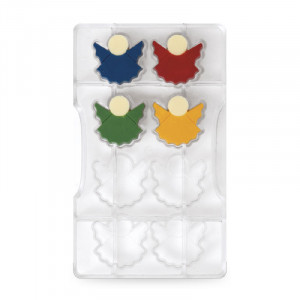 Polycarbonate Chocolate mould, Ingerasi Ø 4 cm, 8 Cavities, 20x12xH2.2cm - Img 3