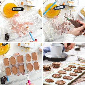 Polycarbonate Chocolate Mould, Plates Ø 4.5 cm, 10 Cavities, 20x12xH2cm - Img 2