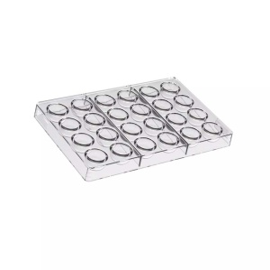 Polycarbonate mould 24 Vintage Pralines, Ø 2.9 x H 2.1 cm, 17.5 x 27.5 cm (CH056), 10 gr - Img 2