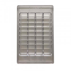 Polycarbonate mould 4 Wayy chocolate bars, 27.5x17.5 cm - Img 2