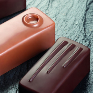 Polycarbonate mould Artisanal Range 21 Chocolate Pralines Chocolate Rectangle, 3.7 x 1.6 x H 1.4 cm, 10 gr - Img 2