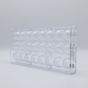 Polycarbonate mould Chocolate Praline Dome, 24 Cavities, Ø 2.9 x H 2.5 cm, 15 gr - Img 2