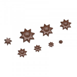 Polycarbonate mould Stars / Brad Christmas Stars Chocolate 7 Sizes, 151 gr - Img 1