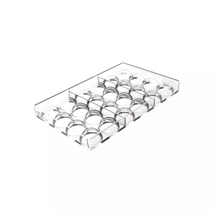 Polycarbonate + silicone mould, 24 Praline Semisphere, Ø 3.5 x H 1.8 cm, 12 ml (CH037) - Img 3