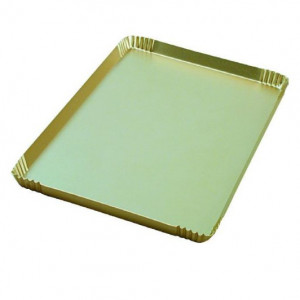 Presentation Tray Aluminium Presentation Tray Eloxat Aluminium Eloxat Gold, 4 edges, 30.5 x 22.5 x H 2 cm