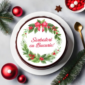 Printed wafer Christmas Model 14, Ø 20 cm and 2 decorations, A4 - Confectioner Istet - Img 2